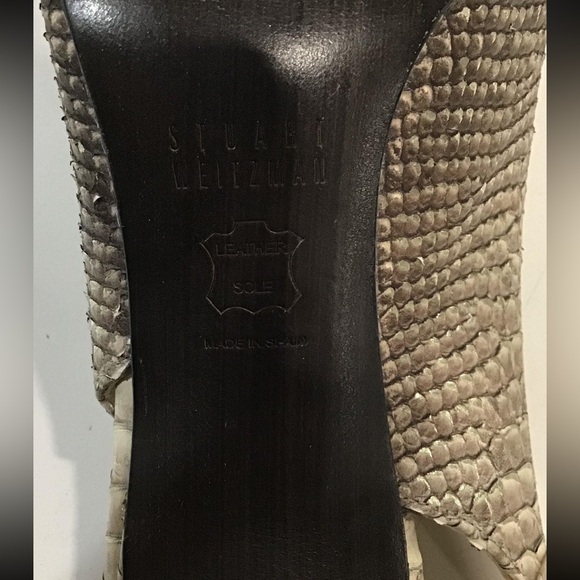 Women’s Stuart Weitzman Snake Print Slingback Heels Size 6.5M - Picture 7 of 7